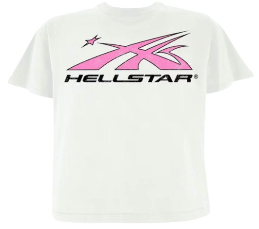 HELLSTAR PINK SPORT LOGO T-SHIRT WHITE