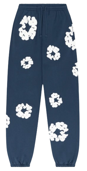 DENIM TEARS THE COTTON WREATH SWEATPANTS NAVY BLUE