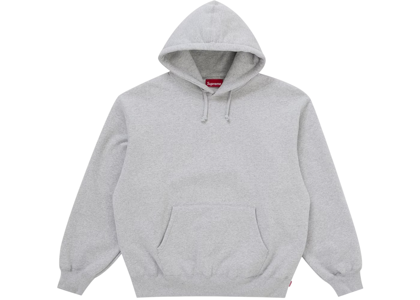 SUPREME SATIN APPLIQUE HOODED SWEATSHIRT FW24 HEATHER GREY