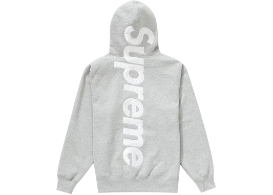 SUPREME SATIN APPLIQUE HOODED SWEATSHIRT FW24 HEATHER GREY