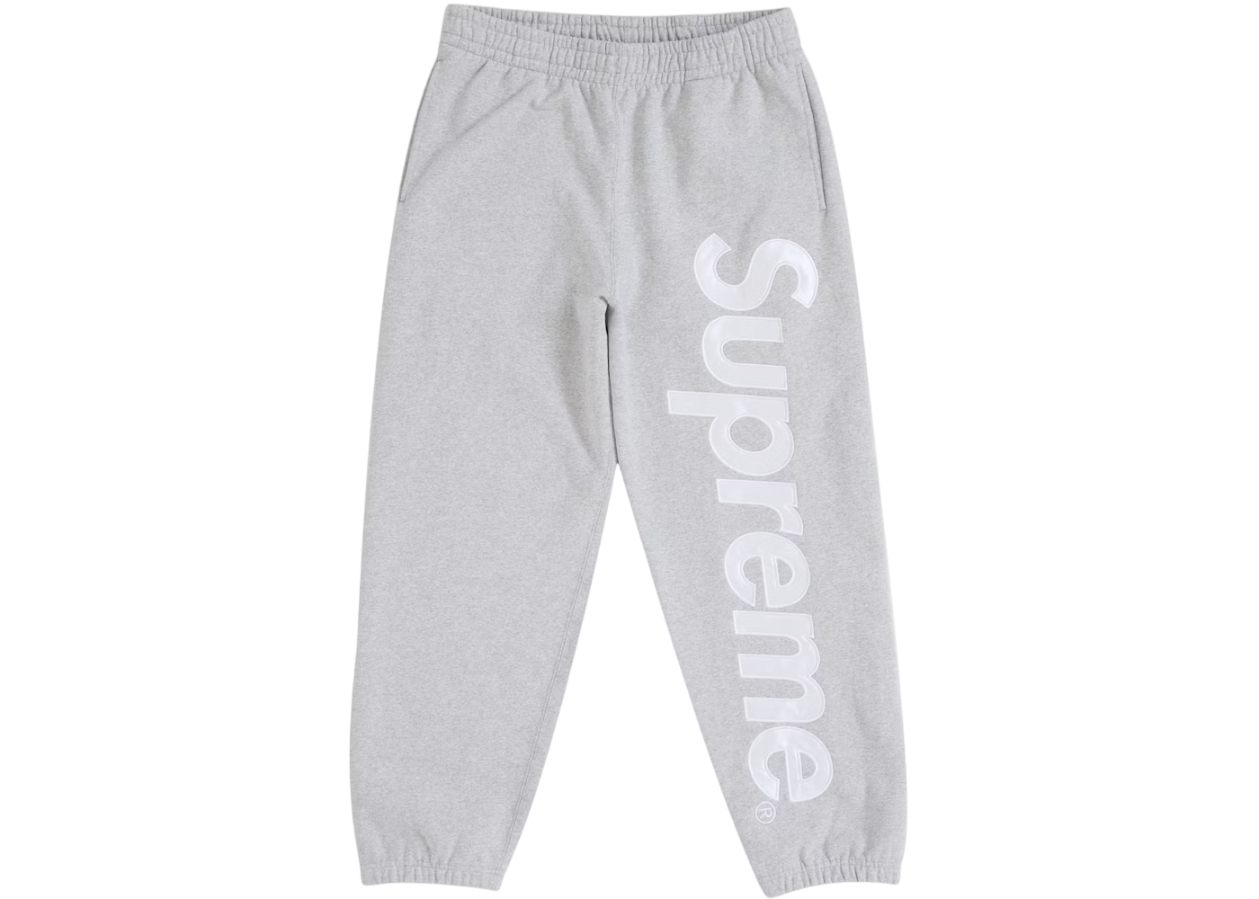 SUPREME SATIN APPLIQUE SWEATPANTS FW24 HEATHER GREY
