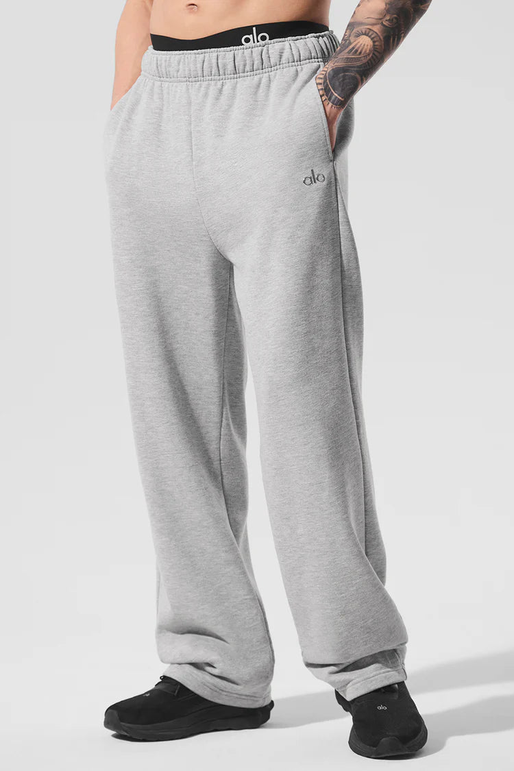 ALO YOGA - ACCOLADE STRAIGHT LEG SWEATPANTS HEATHER GREY