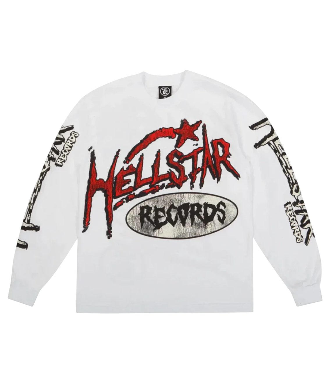 HELLSTAR STUDIOS RECORDS LONG SLEEVE TEE WHITE