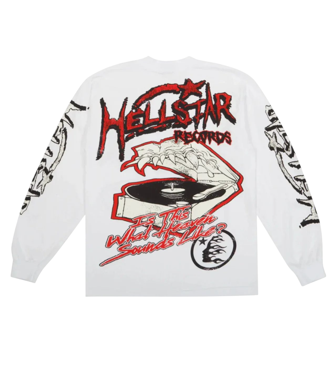 HELLSTAR STUDIOS RECORDS LONG SLEEVE TEE WHITE