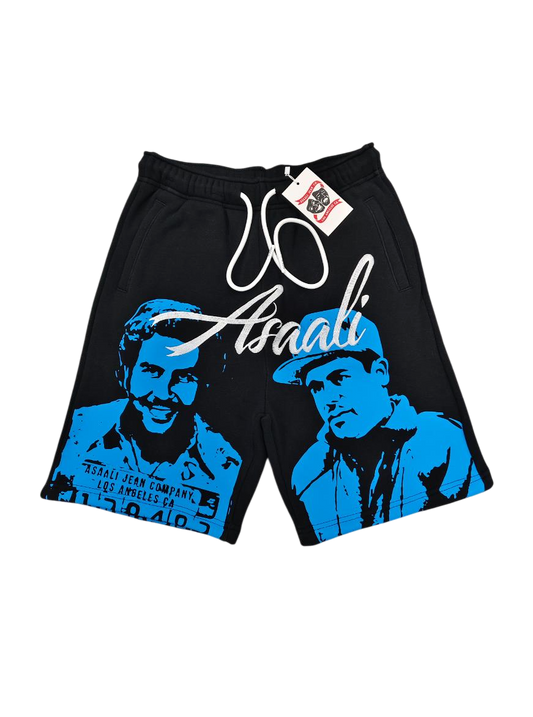 ASAALI OG CARTEL SHORTS BLACK/BLUE