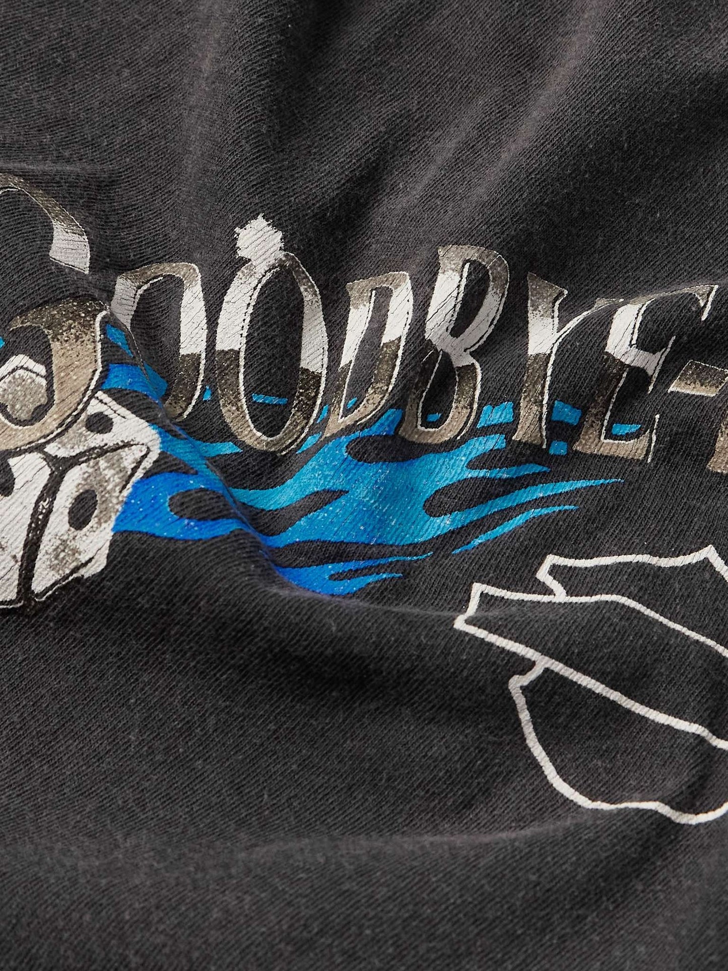 SAINT Mxxxxxx GOODBYE HUMANITY DICE DISTRESSED PRINTED COTTON LONGSLEEVE