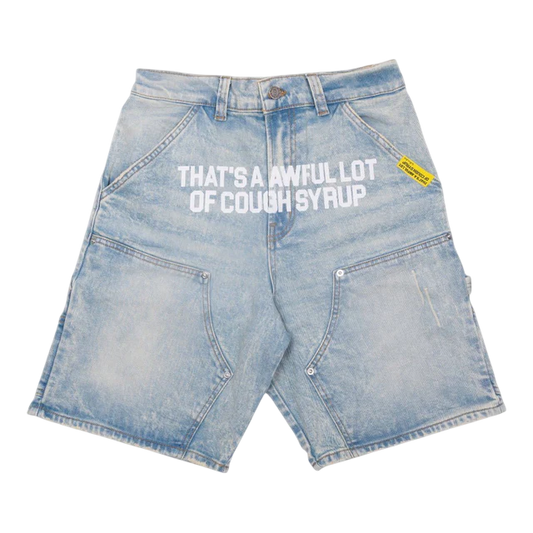 THATS AN AWFUL LOT OF COUGH SYRUP BLUE WASH CARPENTER SHORTS