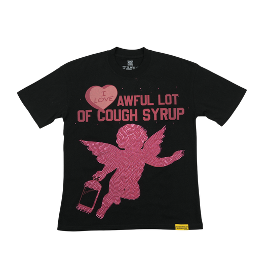THATS AN AWFUL LOT OF COUGH SYRUP CUPID RHINESTONE SHIRT