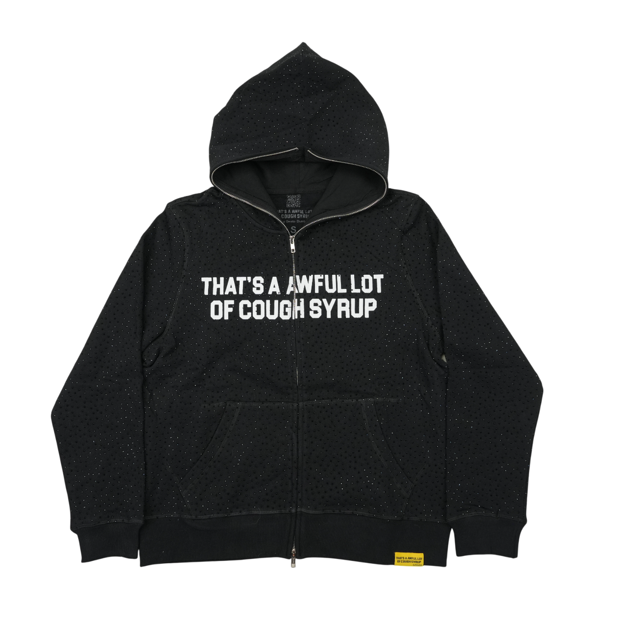 THATS AN AWFUL LOT OF COUGH SYRUP RHINESTONE FULL ZIPUP HOODIE