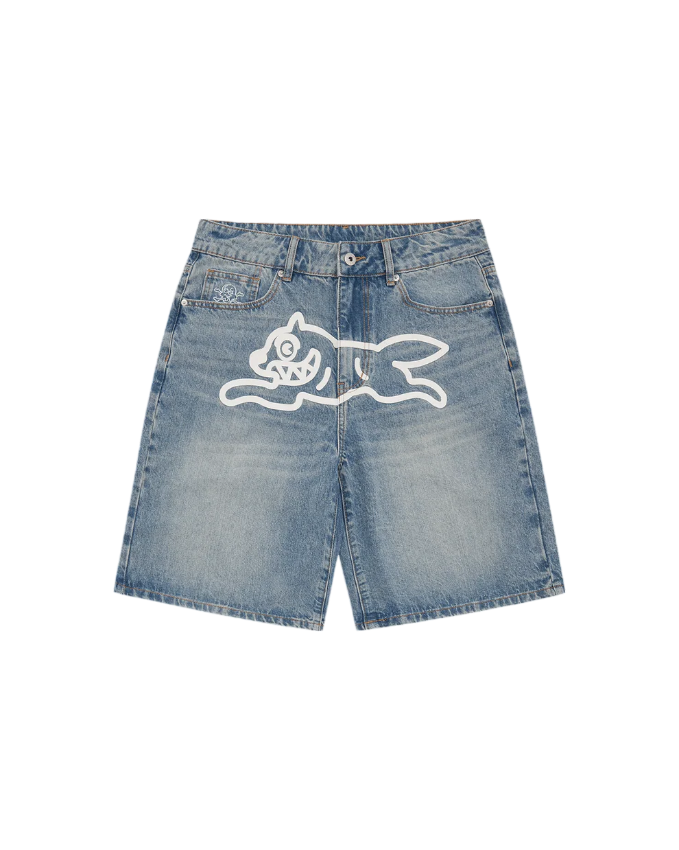 ICE CREAM RUNNING DOG DENIM SHORTS BLUE