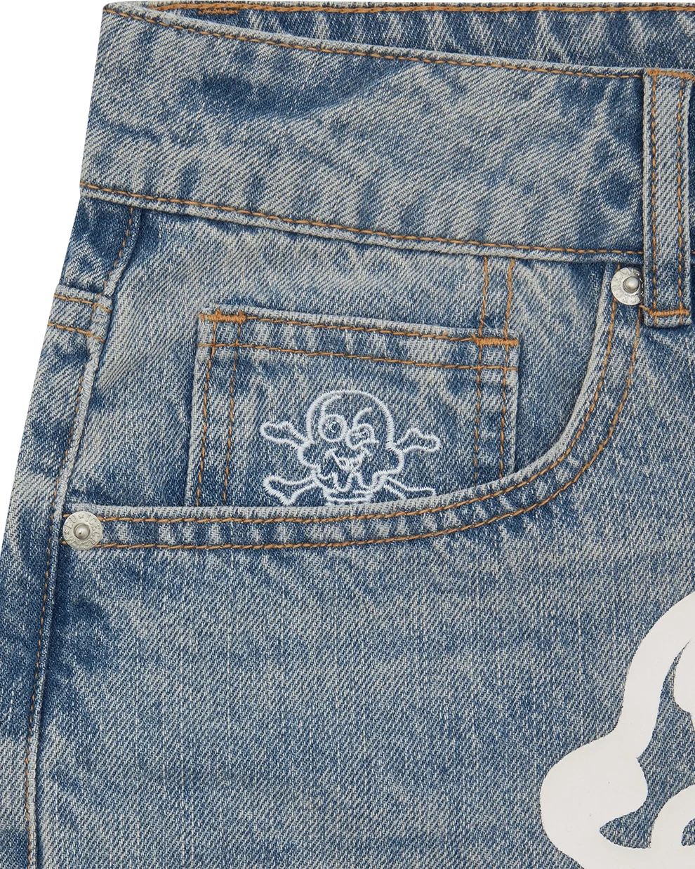 ICE CREAM RUNNING DOG DENIM SHORTS BLUE