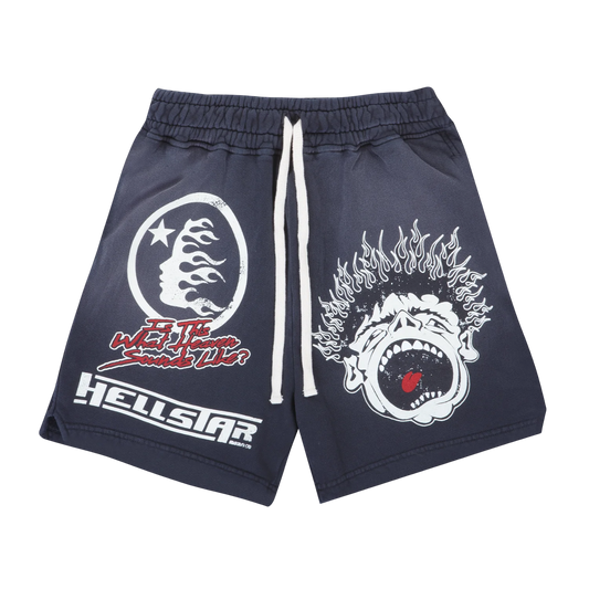 HELLSTAR RECORDS SWEATSHORTS VINTAGE BLACK