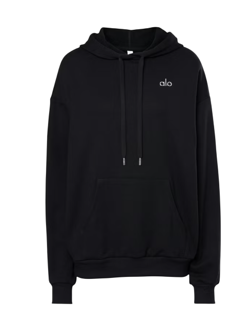ALO YOGA ACCOLADE COTTON-BLEND PULLOVER HOODIE