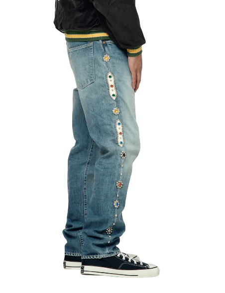 KAPITAL EMBELLISHED JEANS BLUE
