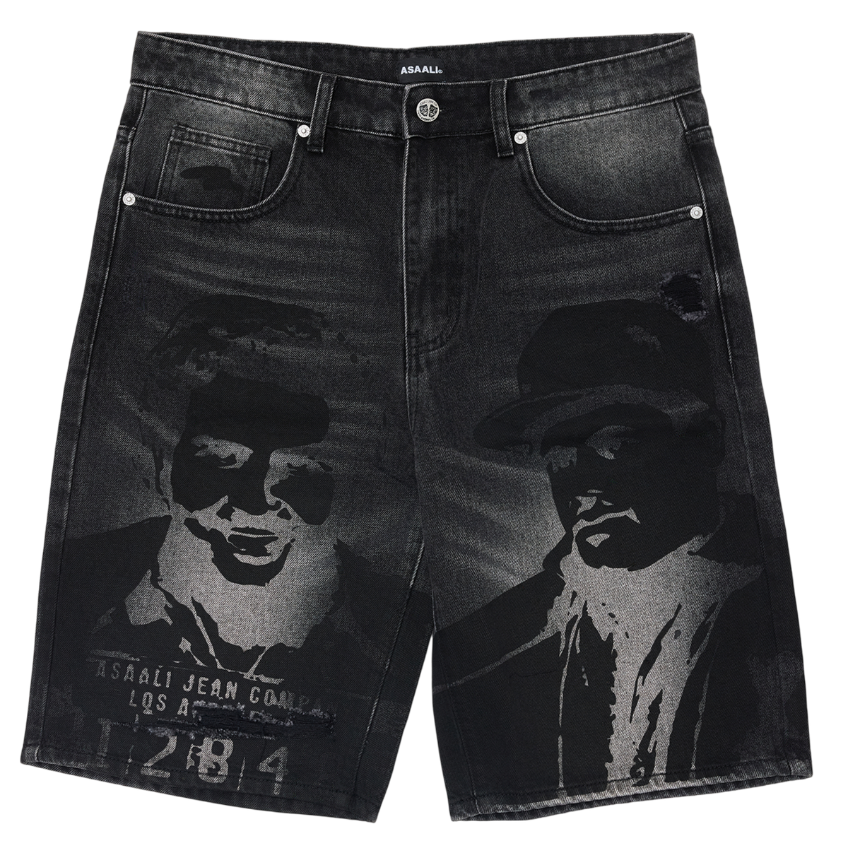 ASAALI BLACK CARTEL DENIM SHORTS