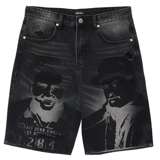 ASAALI BLACK CARTEL DENIM SHORTS