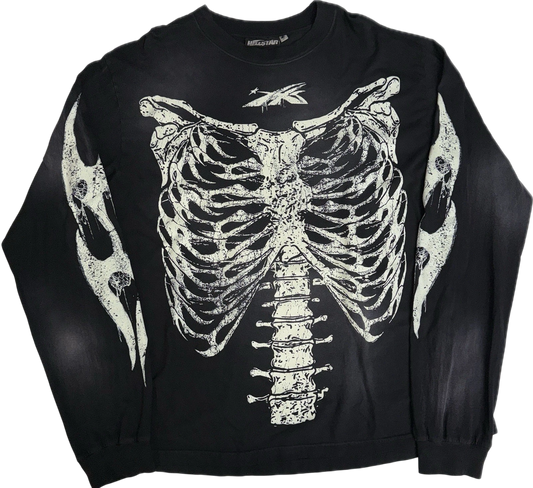HELLSTAR SKELETON LONGSLEEVE T-SHIRT BLACK