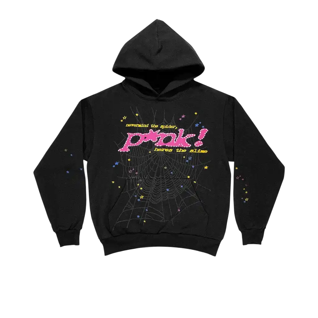 SP5DER P*NK HOODIE BLACK