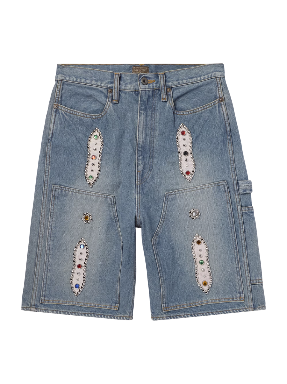 KAPITAL EMBELLISHED DENIM JORTS