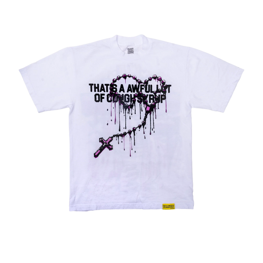 THATS AN AWFUL LOT OF COUGH SYRUP ROSARY T-SHIRT